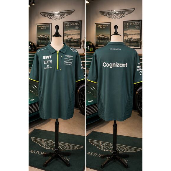 Aston Martin Cognizant F1 Team Quarter Zip Polo Shirt 3XL